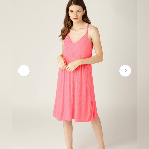 Esprit Pink Self Striped Dress. Size- S Fit M too - Picture 5 of 9